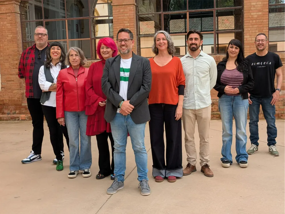 El líder de Adelante Andalucía, José Ignacio García, y los candidatos provinciales del partido. / Samuel Saborido