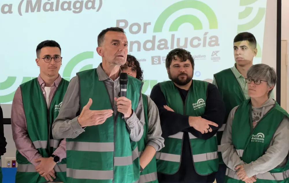 El candidato de Por Andalucía y coordinador federal de IU, Antonio Maíllo, en Málaga. / Samuel Saborido